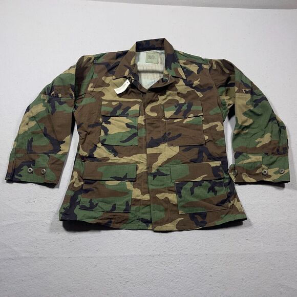 US Army BDU Woodland Field Jacket Ripstop Field Jacket Size Medium X‎ Short NWT - Picture 1 of 11